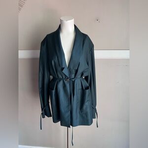NWT Chic Women's Dark Green Trench Coat